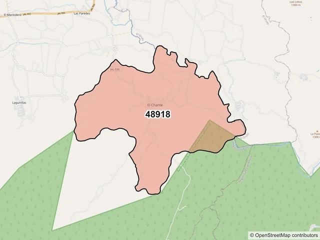 Mapa del código postal 48918, Autlán de Navarro, Jalisco