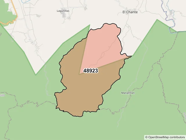 Mapa del código postal 48923, Autlán de Navarro, Jalisco