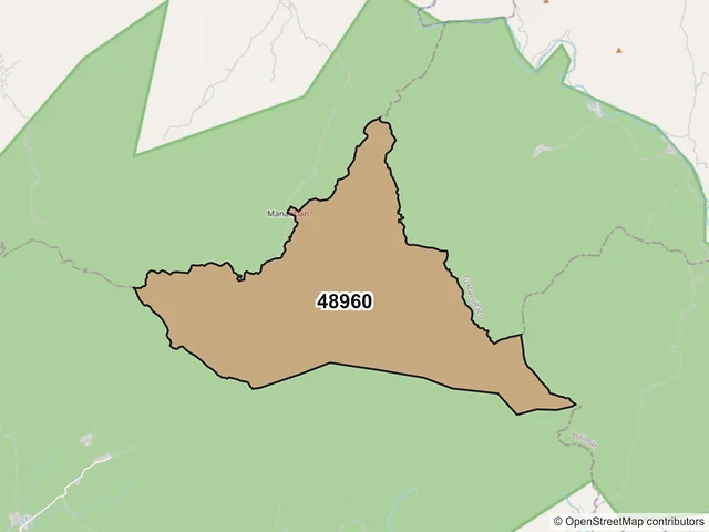 Mapa del código postal 48960, Cuautitlán de García Barragán, Jalisco