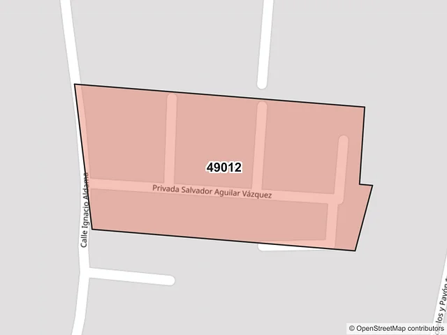 Mapa del código postal 49012, Zapotlán el Grande, Jalisco
