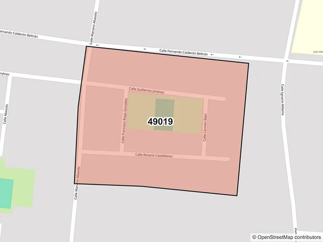 Mapa del código postal 49019, Zapotlán el Grande, Jalisco