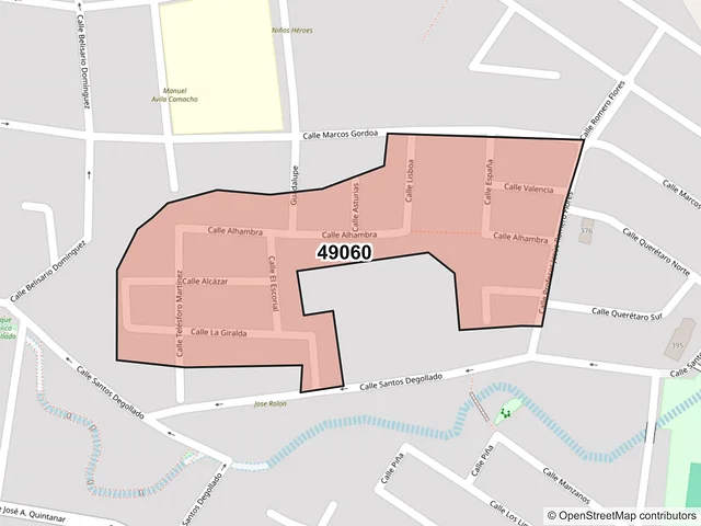 Mapa del código postal 49060, Zapotlán el Grande, Jalisco