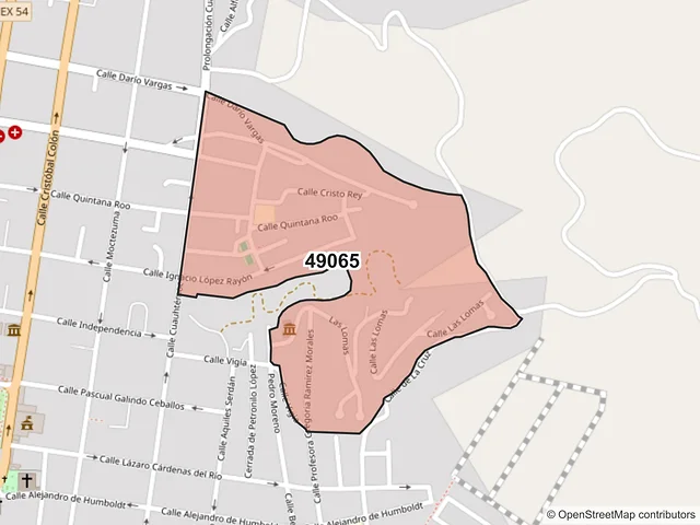 Mapa del código postal 49065, Zapotlán el Grande, Jalisco