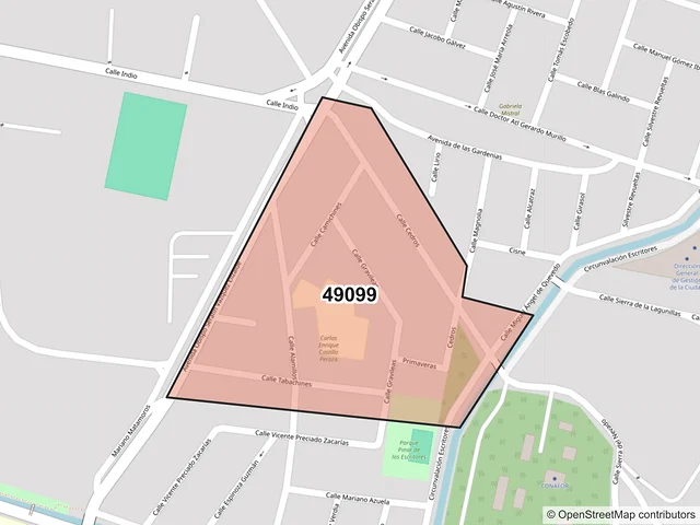 Mapa del código postal 49099, Zapotlán el Grande, Jalisco