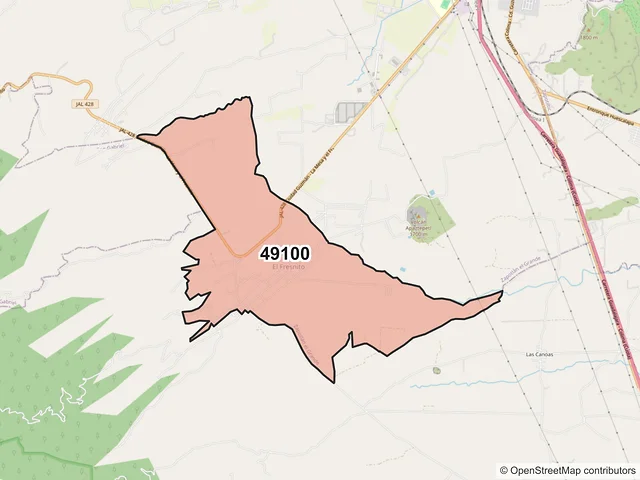 Mapa del código postal 49100, Zapotlán el Grande, Jalisco