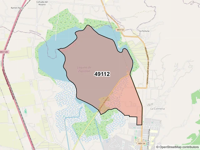 Mapa del código postal 49112, Zapotlán el Grande, Jalisco