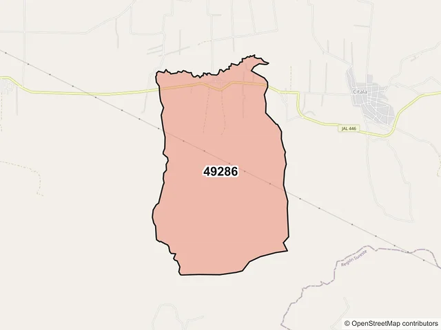 Mapa del código postal 49286, Teocuitatlán de Corona, Jalisco
