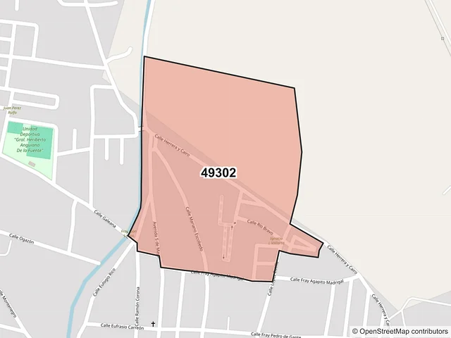 Mapa del código postal 49302, Sayula, Jalisco