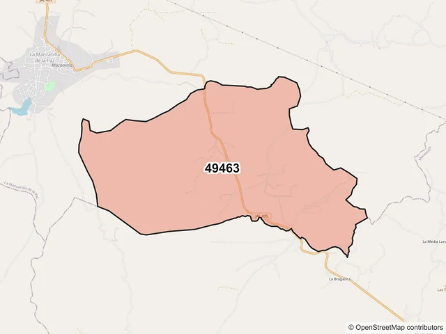 Mapa del código postal 49463, La Manzanilla de la Paz, Jalisco