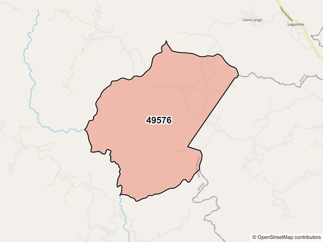 Mapa del código postal 49576, Quitupan, Jalisco