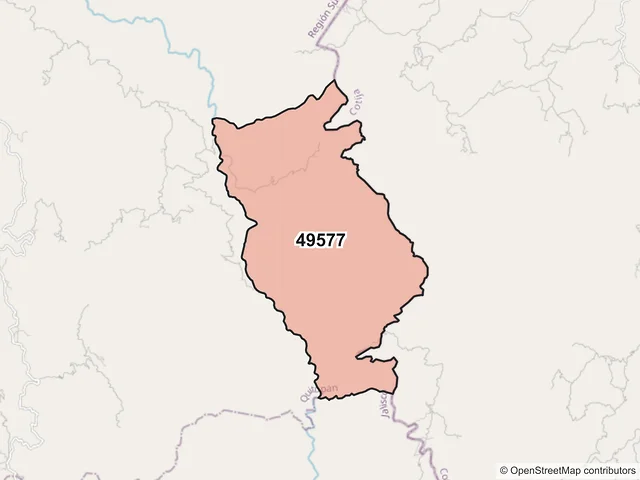 Mapa del código postal 49577, Quitupan, Jalisco