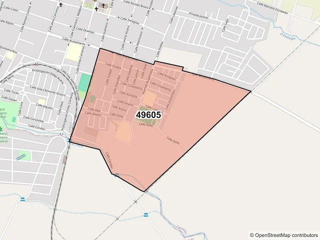 Mapa del código postal 49605, Zapotiltic, Jalisco