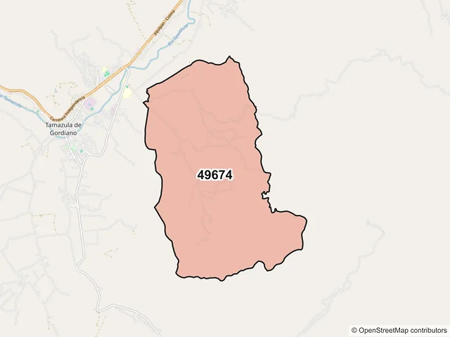Mapa del código postal 49674, Tamazula de Gordiano, Jalisco