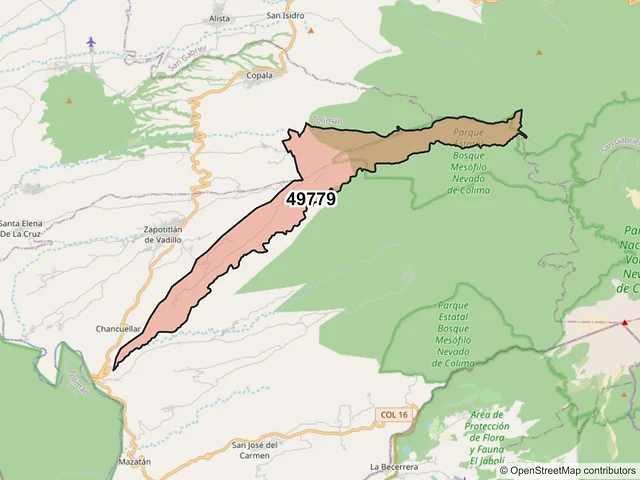 Mapa del código postal 49779, Zapotitlán de Vadillo, Jalisco