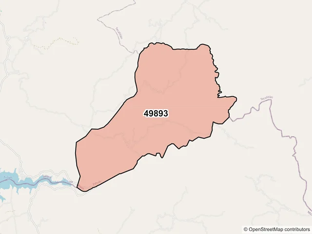 Mapa del código postal 49893, Pihuamo, Jalisco