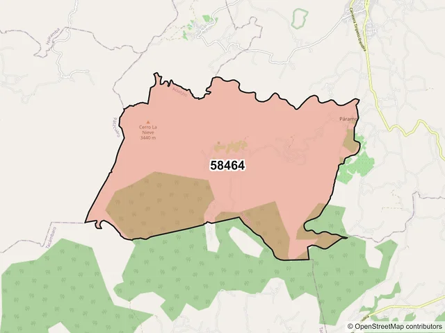 Mapa del código postal 58464, Acuitzio, Michoacán de Ocampo