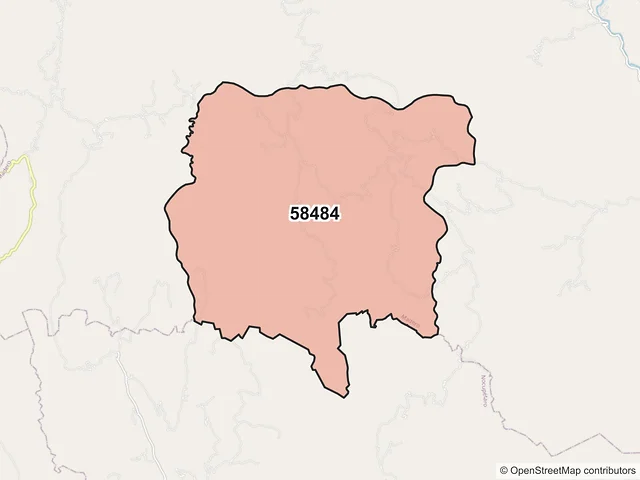 Mapa del código postal 58484, Madero, Michoacán de Ocampo