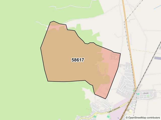 Mapa del código postal 58617, Zacapu, Michoacán de Ocampo