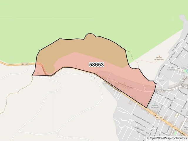 Mapa del código postal 58653, Zacapu, Michoacán de Ocampo
