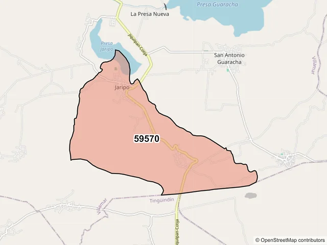 Mapa del código postal 59570, Villamar, Michoacán de Ocampo