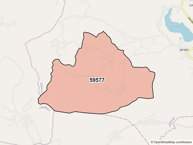 Mapa del código postal 59577, Villamar, Michoacán de Ocampo