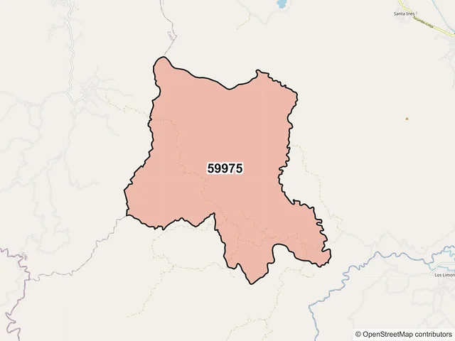 Mapa del código postal 59975, Tocumbo, Michoacán de Ocampo