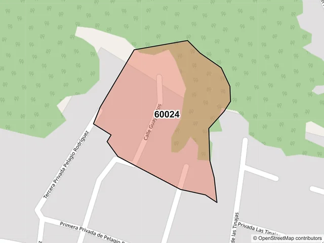 Mapa del código postal 60024, Uruapan, Michoacán de Ocampo