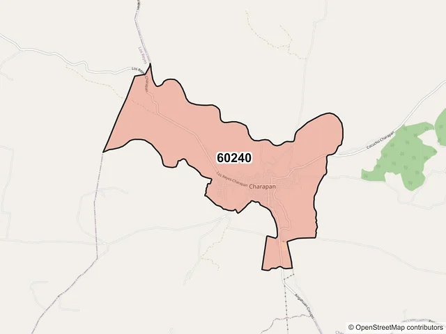 Mapa del código postal 60240, Charapan, Michoacán de Ocampo