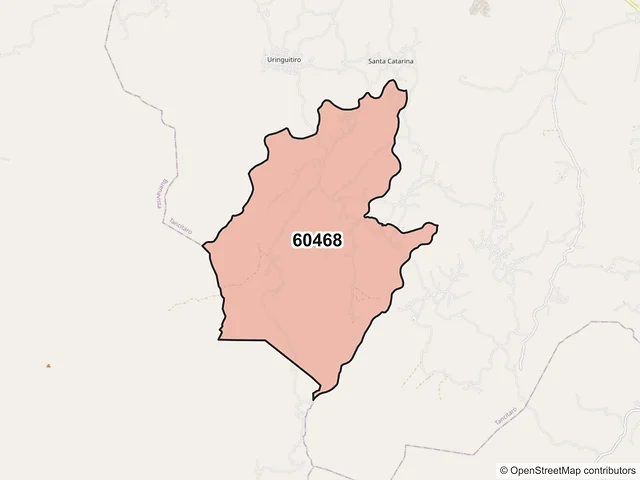 Mapa del código postal 60468, Tancítaro, Michoacán de Ocampo