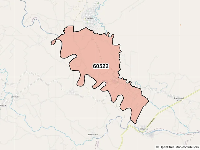 Mapa del código postal 60522, Buenavista, Michoacán de Ocampo