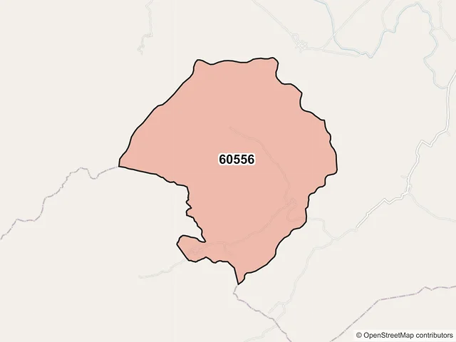 Mapa del código postal 60556, Tepalcatepec, Michoacán de Ocampo
