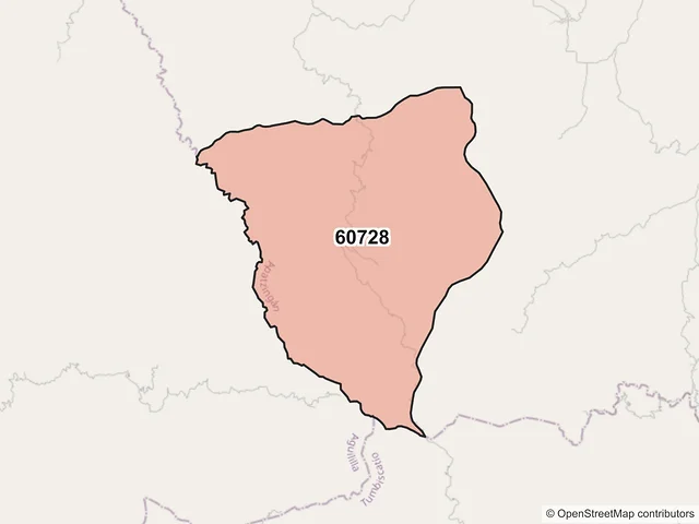 Mapa del código postal 60728, Apatzingán, Michoacán de Ocampo