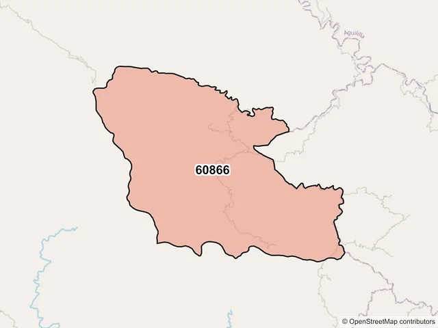 Mapa del código postal 60866, Coalcomán de Vázquez Pallares, Michoacán de Ocampo