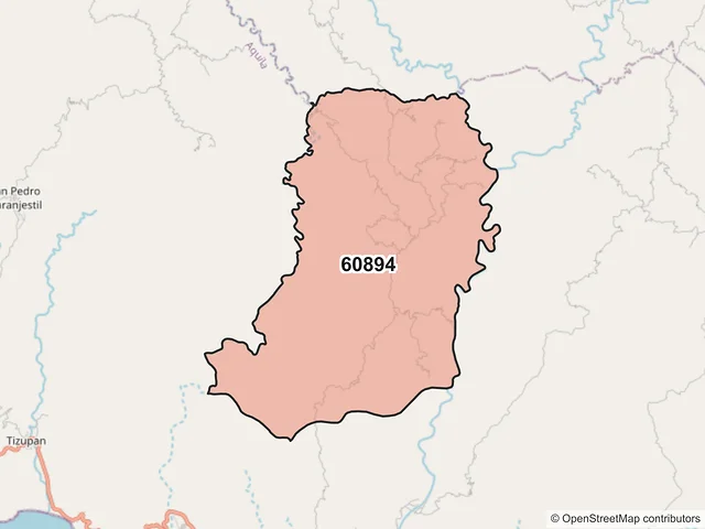 Mapa del código postal 60894, Aquila, Michoacán de Ocampo