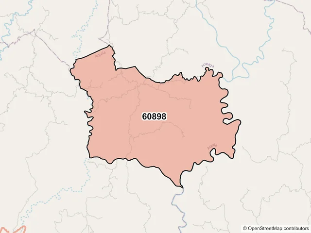 Mapa del código postal 60898, Aquila, Michoacán de Ocampo