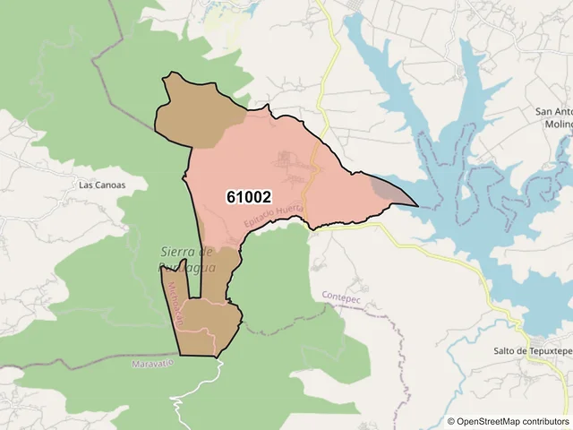 Mapa del código postal 61002, Epitacio Huerta, Michoacán de Ocampo