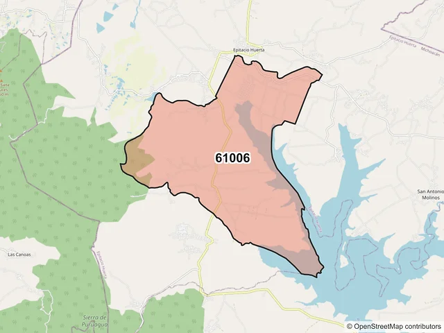 Mapa del código postal 61006, Epitacio Huerta, Michoacán de Ocampo