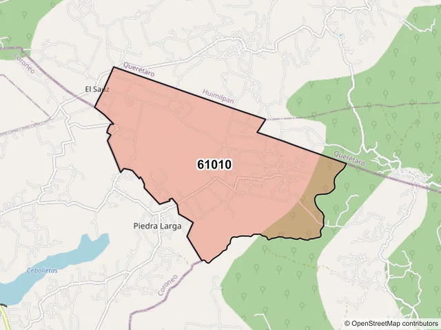 Mapa del código postal 61010, Epitacio Huerta, Michoacán de Ocampo