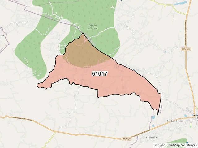 Mapa del código postal 61017, Epitacio Huerta, Michoacán de Ocampo