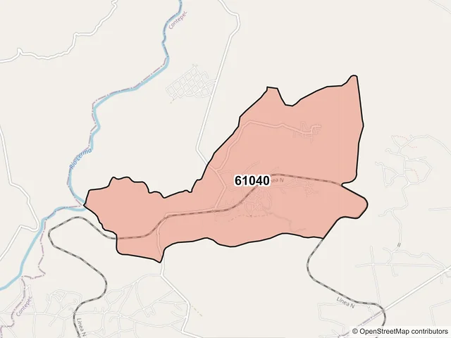 Mapa del código postal 61040, Contepec, Michoacán de Ocampo