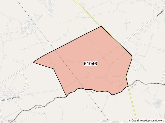 Mapa del código postal 61046, Contepec, Michoacán de Ocampo