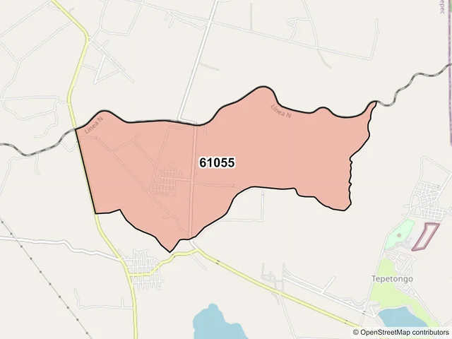 Mapa del código postal 61055, Contepec, Michoacán de Ocampo