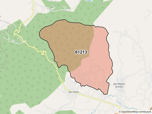 Mapa del código postal 61213, Hidalgo, Michoacán de Ocampo