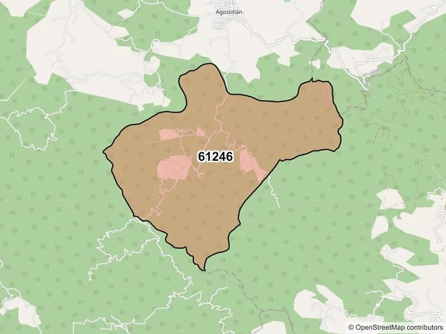 Mapa del código postal 61246, Hidalgo, Michoacán de Ocampo