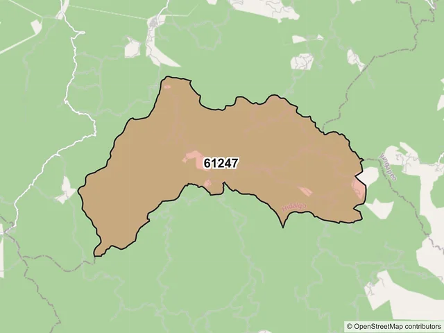 Mapa del código postal 61247, Hidalgo, Michoacán de Ocampo