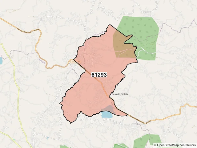 Mapa del código postal 61293, Senguio, Michoacán de Ocampo
