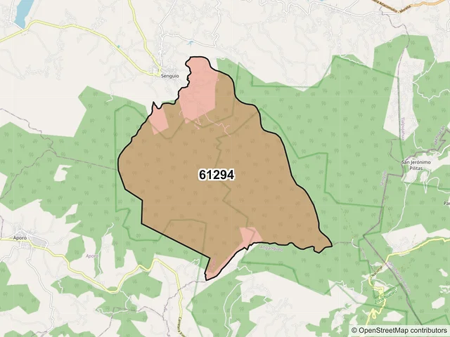 Mapa del código postal 61294, Senguio, Michoacán de Ocampo