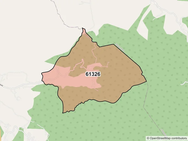 Mapa del código postal 61326, Charo, Michoacán de Ocampo