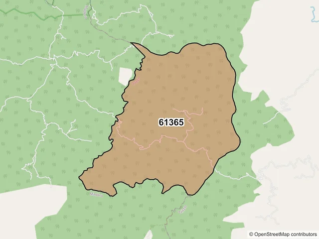 Mapa del código postal 61365, Tzitzio, Michoacán de Ocampo