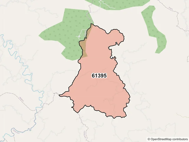 Mapa del código postal 61395, Tiquicheo de Nicolás Romero, Michoacán de Ocampo